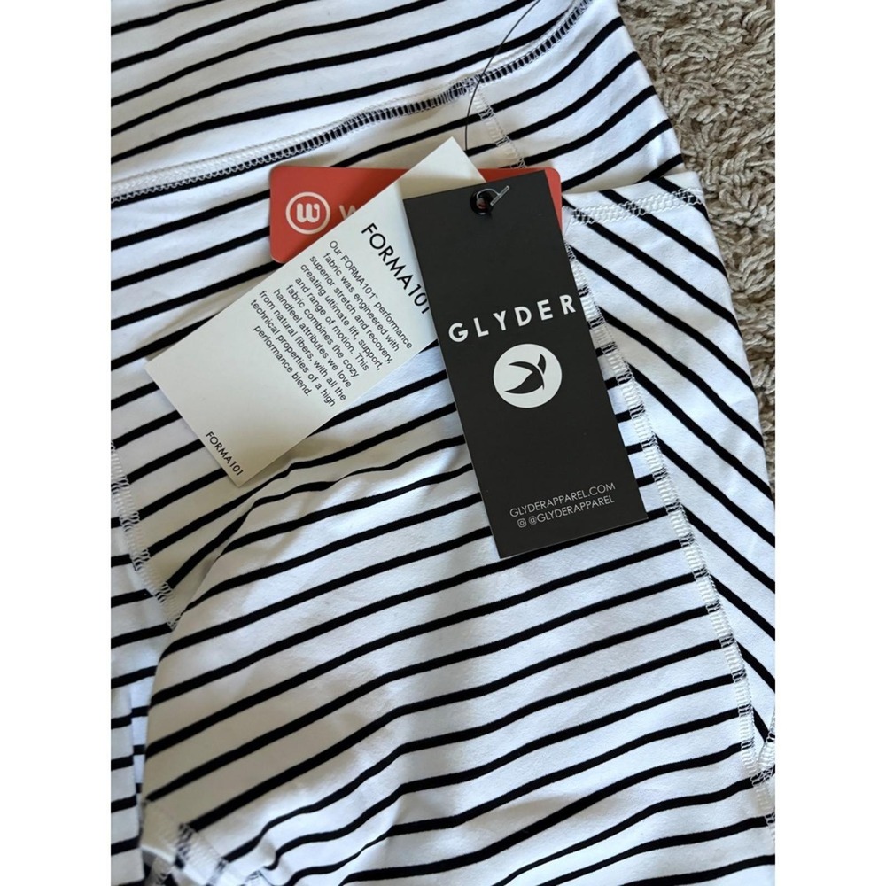 NWT Glyder Striped Activewear Set Bra Top & Leggings with Pockets Athleisure XL - Picture 5 of 13